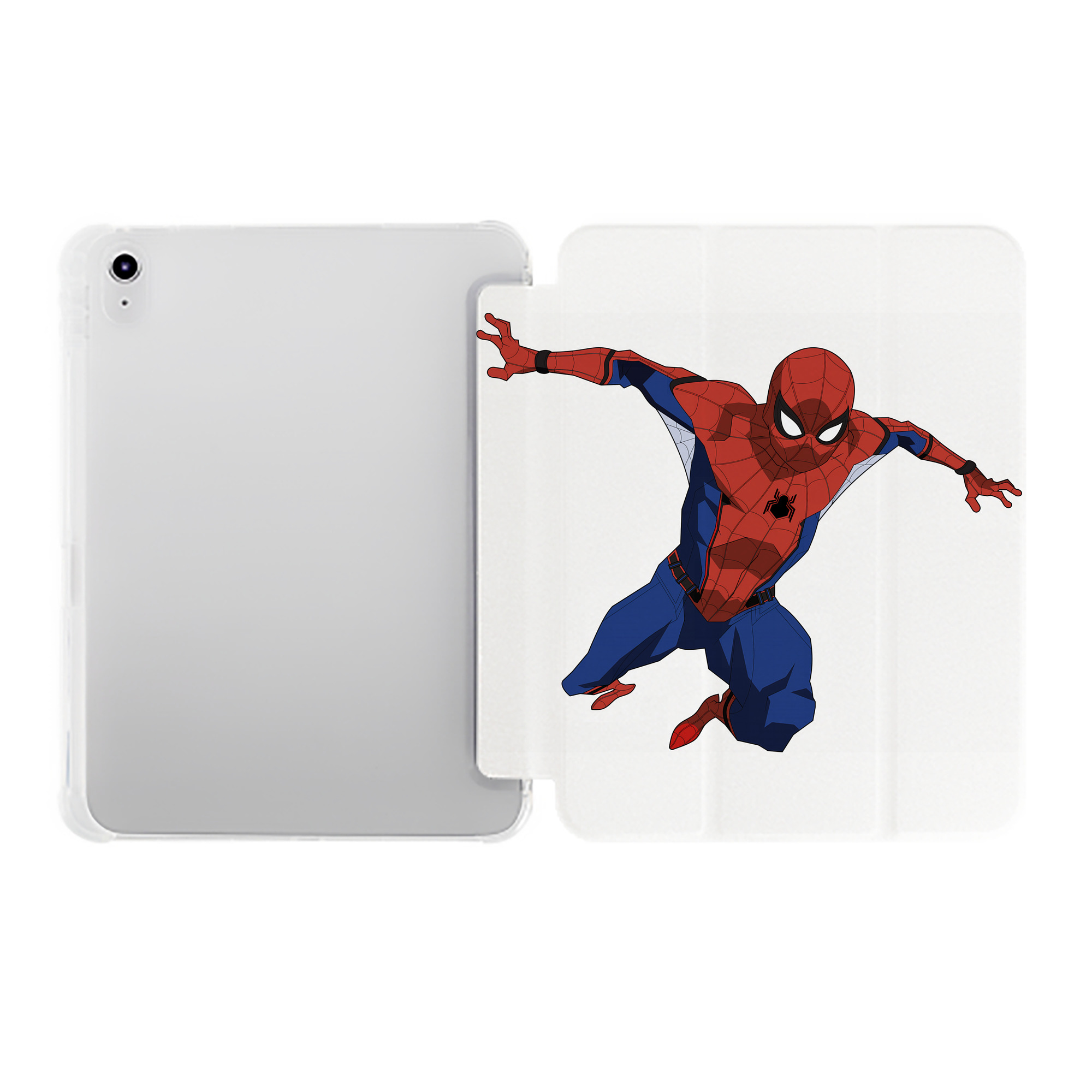 （画像用） Spider Man スパイダーマン IPad ケース ペン収納付き 三つ折りスタンド PUレザー×シリコン 対応機種9.5/10.5/10.9インチ